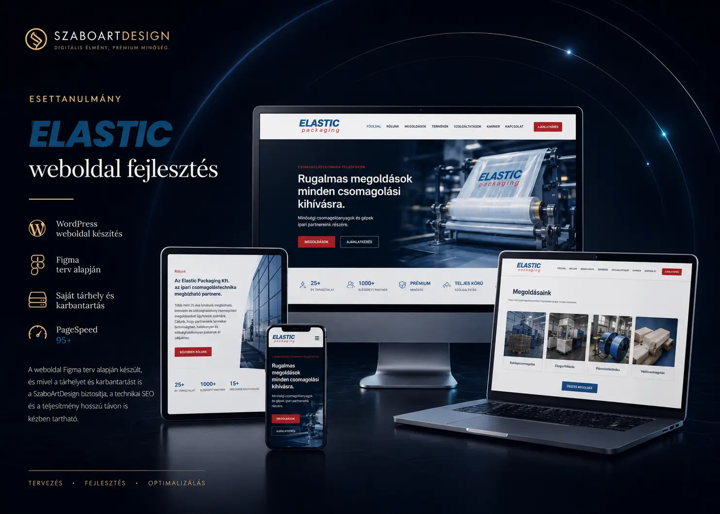 Elastic Kft. esettanulm&aacute;ny &ndash; Figma terv alapj&aacute;n k&eacute;sz&uuml;lt WordPress weboldal, t&aacute;rhely, karbantart&aacute;s &eacute;s PageSpeed optimaliz&aacute;l&aacute;s