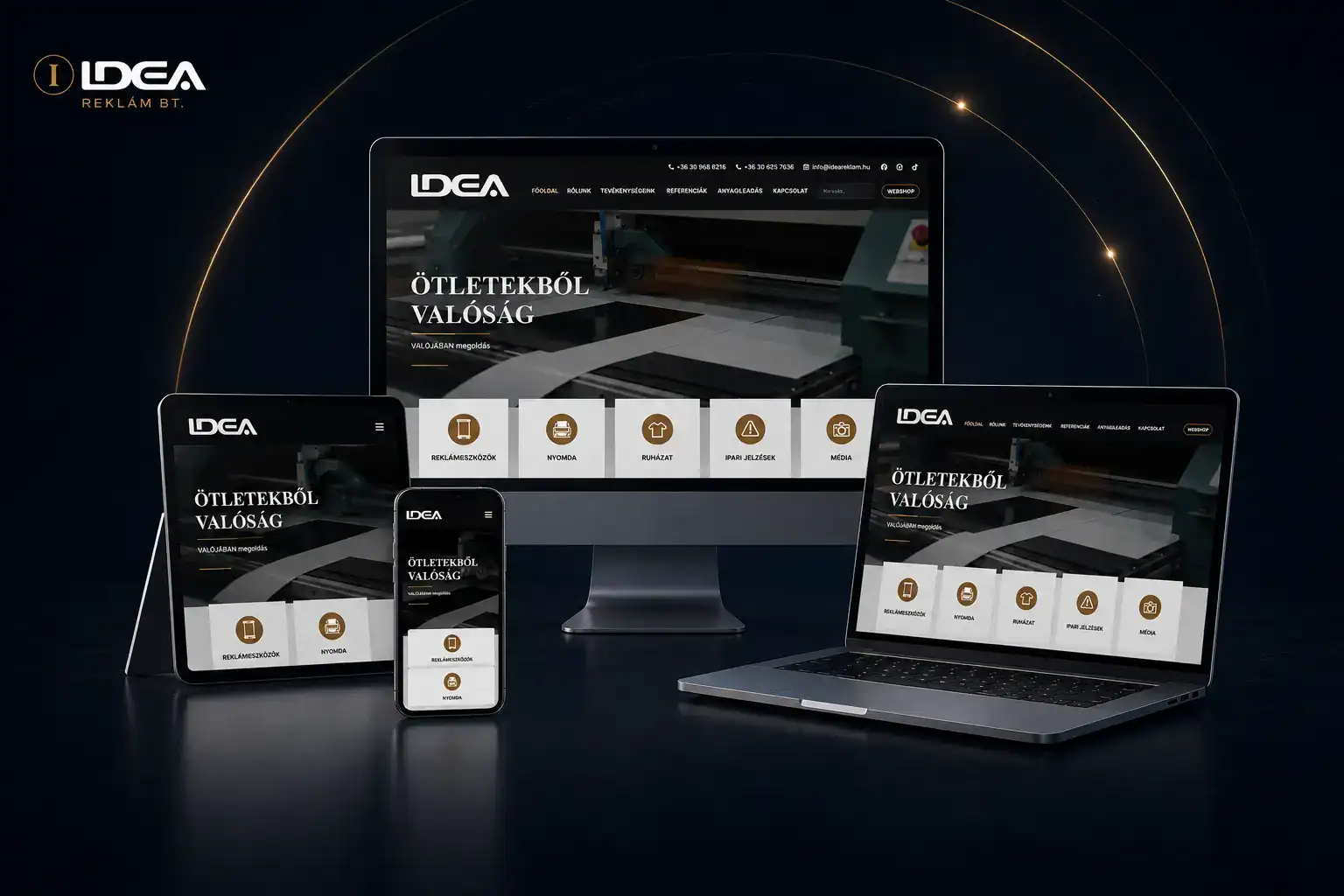 Idea Rekl&aacute;m WordPress weboldal reszponz&iacute;v megjelen&eacute;se asztali &eacute;s mobil eszk&ouml;z&ouml;k&ouml;n