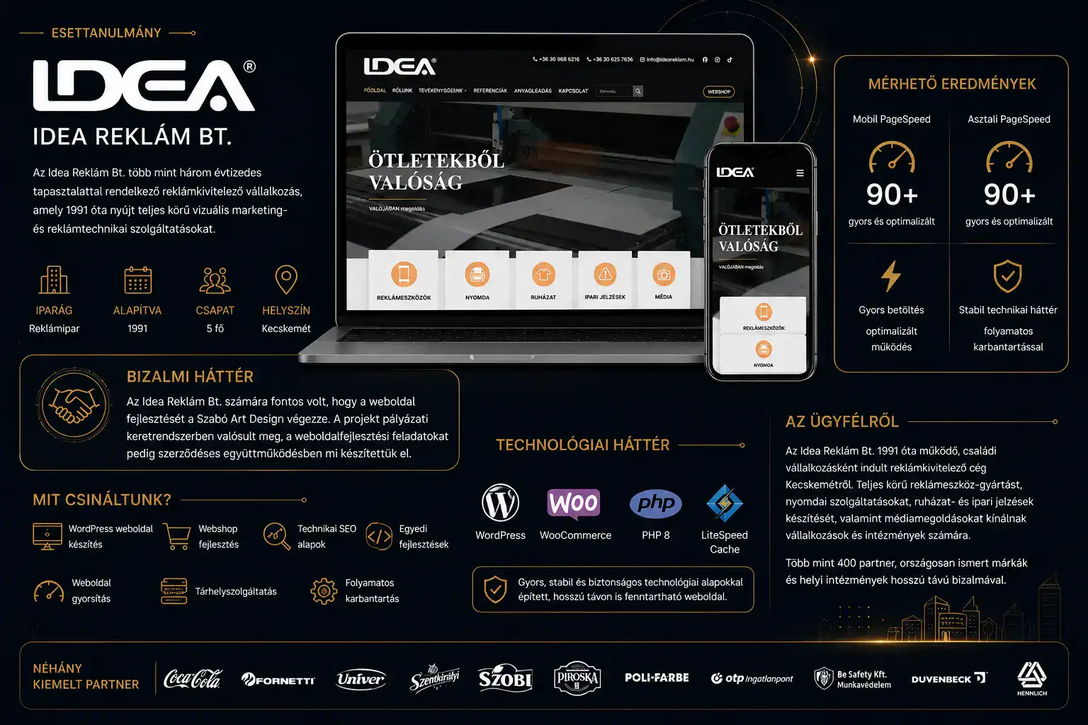 Idea Rekl&aacute;m WordPress weboldal &eacute;s WooCommerce webshop esettanulm&aacute;ny