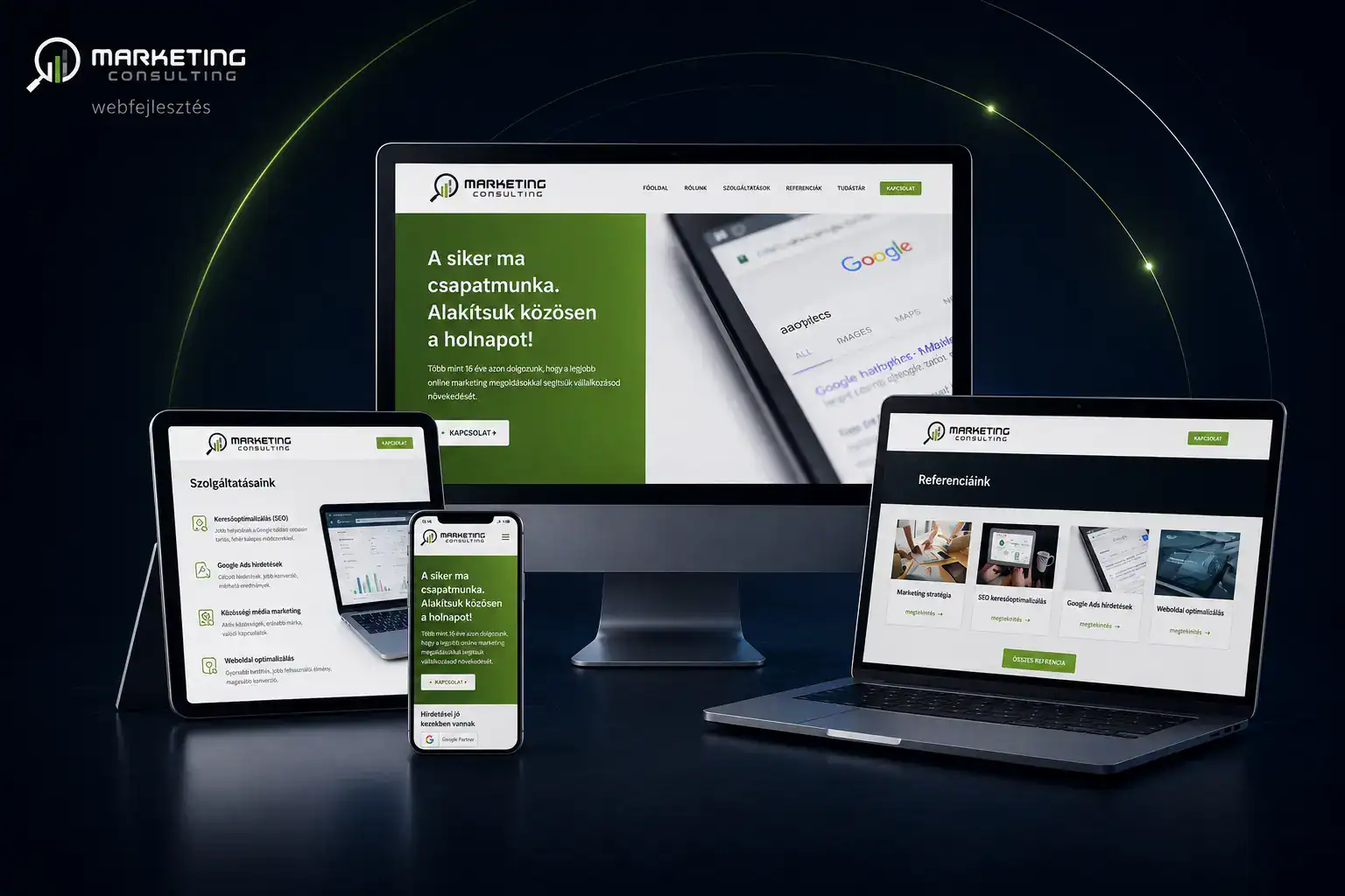 Marketing Consulting WordPress weboldal reszponz&iacute;v megjelen&eacute;se t&ouml;bb eszk&ouml;z&ouml;n